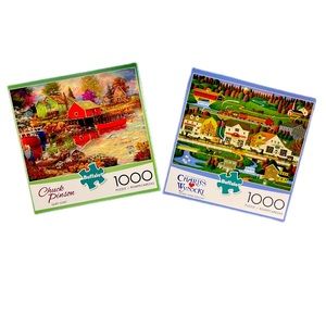 Set of 2 Buffalo 1000 Piece Puzzles- Charles Pinson and Charles Wysocki